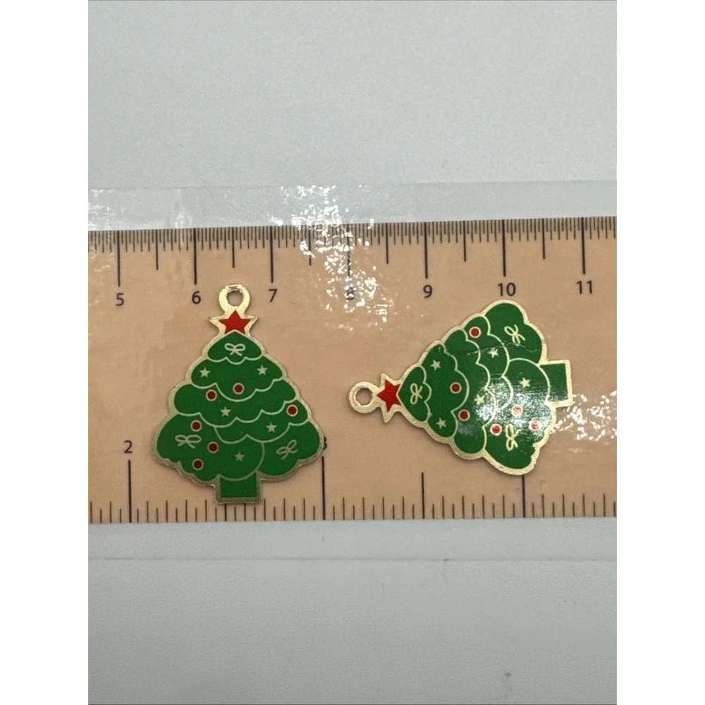 Vintage Christmas Pin‎ And Charms - Snowman Tree Stocking